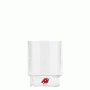 Zafferano Teca Frutta - Lot De 6 Verres En Borosilicate Avec Fraise, Gobelets 35 Cl À Double Fond Décorés À La Main, Lavables - transparent 805404