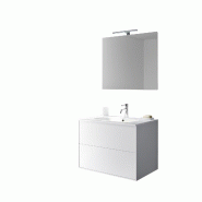 AQA Design Composition de salle de bain en mélamine, 4 pièces, IGEA blanc mat L.71 P.46,5 H.190 MPIG07-O1 - blanc Bois manufacturé MPIG07-O1
