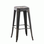 Décoshop26 - Tabouret de bar empilable avec repose-pieds design industriel métal noir et doré 10_0000036 - noir 3000886169607