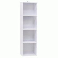 Helloshop26 - Bibliothèque en bois 4 cubes étagères de bureau 106 cm blanc 19_0000388 - 3000244378986