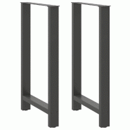 Helloshop26 - Lot de 2 pieds de table de bar modernes 60 x 100 cm avec niveleurs réglables en acier anthracite 02_0057586 - acier 3000240121265