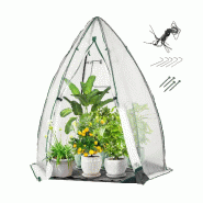 Helloshop26 - Mini serre portable lot de 1 160 x 139 x 182 cm accès facile protection météo optimale design contemporain en PE blanc 20_0018506 - b