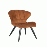 Mobiliara Chaises Texas simili cuir caramel - A Monter - Lot de 2 - marron matière synthétique A06444/01