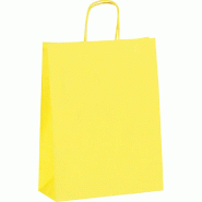 Sac kraft jaune poignées torsadées 35x14x40cm - par 100