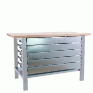 SimonRack Établi industriel avec 5 tiroirs, 1800x750 mm, plateau en bois lamellé 32 mm, charge 1000 kg, Gris - BT-6 PRO - gris métal 8425437125140