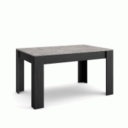 SKRAUT HOME Table à manger, 140x90x76 cm, Pour 6 personnes, Meubles de Salon, Ciment et Noir - gris Bois manufacturé 487_5