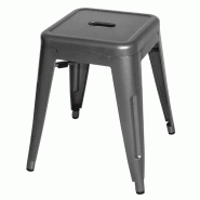 Tabourets bas en acier gris métal Bistro (lot de 4) | Bolero - DM933