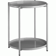 Tectake Table d’appoint OXFORD - gris -404197 - gris acier 404197
