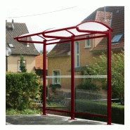 Abri bus bellecombe / structure en acier / bardage en verre sécurit / 310 x 116 cm