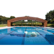 Abri piscine haut  jusqu'à 30m de large sans limite de longueur pour les espaces publics  - HERCULES