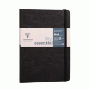 Clairefontaine Lot de 5 Carnet Age Bag My.Essential A5, 192p./96 feuilles 90 g/m² ivoire cousues, couv. Coloris noir, quadrillé 5x5 - 3329687934215