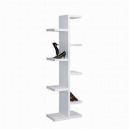 Colonne de présentation 7 niveaux - Blanc - L.60xP.30xH.185cm - Bois aggloméré