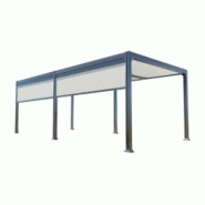 COULEURS DU MONDE Pergola bioclimatique Memphis 3x6m aluminium avec lames orientables et 2 panneaux frontaux inclus - gris aluminium 3700263329418 COULEURS DU MONDE Pergola bioclimatique Memphis 3x6m aluminium avec lames orientables et 2 panneaux frontaux inclus - gris aluminium 3700263329418