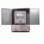 Cuve fermée en acier galvanisé - 1000 L avec toit fixe et 2 portes battantes