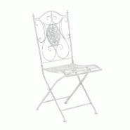 Décoshop26 - Chaise de jardin balcon terrasse design rustique pliable en métal blanc vieilli 10_0003033 - blanc 3000251360493 Décoshop26 - Chaise de jardin balcon terrasse design rustique pliable en métal blanc vieilli 10_0003033 - blanc 3000251360493