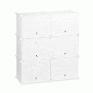 Helloshop26 - Étagère à chaussures pratique 12 compartiments rangement optimal modulable 90 x 30 x 100 cm en plastique blanc 13_0011000 - blanc 300