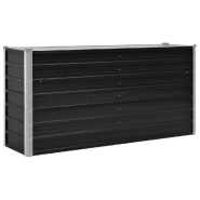 JARDINIÈRE LIT SURÉLEVÉ PLANTES FLEURS JARDIN ANTHRACITE 160CM ACIER GALVANISÉ 02_0001142 JARDINIÈRE LIT SURÉLEVÉ PLANTES FLEURS JARDIN ANTHRACITE 160CM ACIER GALVANISÉ 02_0001142