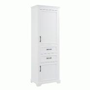 Merax armoire haute polyvalente 60 x 40 x 180 cm, blanc, avec rangements et tablettes reglables - blanc Bois manufacturé NK000500AAK