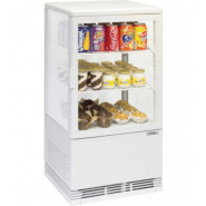 Mini vitrine réfrigérée positive 58l, à dégivrage automatique , pour chr, traiteurs, boulangeries, pâtisseries et chocolateries - cvr58 blanc/noir casselin