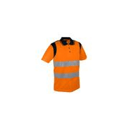 Polo orange haute visibilité. 100% polyester. 150 gm2.