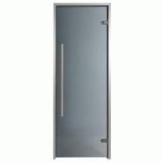 Porte pour hammam premium 100 x 190 cm passage handicap? Poign?E verticale teint? Gris