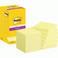 Post-it Super Sticky Notes, Jaune Canari, Pack de 12 Blocs, 90 Feuilles par Bloc, 76 mm x 76 mm, Jaune Pastel - Notes Super Adhésives pour Prise de N