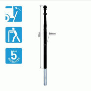 Potelet Champs Elysées ø 60 "anti-chocs" AUGUSTAFLEX à sceller