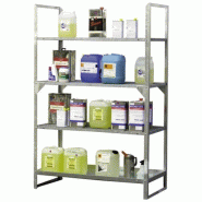 Rayonnage acier galvanisé sur 4 étages 13/20 - Pour produits non corrosifs - CEMO - 7820 Rayonnage acier galvanisé sur 4 étages 13/20 - Pour produits non corrosifs - CEMO - 7820
