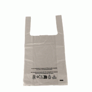 Sac plastique transparent 70% recyclé à bretelles 26x12x45 cm - par 200
