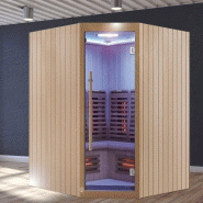 SAUNA INFRAROUGE BOREAL® SIGNATURE 150C D'ANGLE À SPECTRE COMPLET - 150X150X205