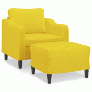 VidaXL Fauteuil avec repose-pied Jaune clair 60 cm Tissu Modèle Orion Logic - 3201132