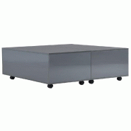 VidaXL Table basse Gris brillant 100x100x35 cm Modèle Atlas Infinite Pro - 283726
