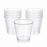 WDMT Gobelets en plastique transparent – 10 pièces – Petits gobelets de dégustation pour amuse-bouches, desserts, sauces et boissons – Transpa_0