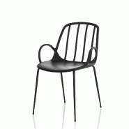 AQA Design Ensemble de 4 chaises en polypropylène ROS noires. L.56 P.56 H.84 MP02213 - noir plastique polypropylène MP02213