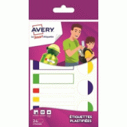 AVERY Lot de 30 24 étiquettes plastifiées blanches bordure couleur, formats 63 x 16 / 63x 8 / Ø 25 mm - 5014702028922