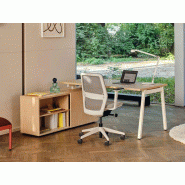 Bureau individuel Mogi sur crédence MDD avec rangement Bureau individuel Mogi sur crédence MDD avec rangement