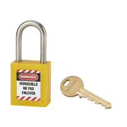 Cadenas de consignation loto lockout tagout 38 mm anse inox ø 6 jaune_0