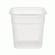 CAMBRO - 1SFSPROPP-190/6 (Lot de 6) - Récipient carré « FRESHPRO » (900 ml) - (12,4 x 12,4 x 11,9 cm) - (Couvercle non inclus) - Blanc translucide