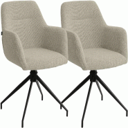 CLP Lot de 2 Chaises de Salle à Manger Merlinda en Tissu Bouclette Tissu HBT: 85x58x60 cm Taupe - gris textile 328498