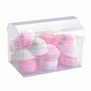 Coffret transparent 13x9x9,5cm en PVC - par 10 - pour bonbons, biscuits et plus