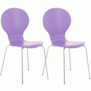 Décoshop26 - Lot de 2 chaises de cuisine salle à manger empilables dossier arrondi en bois violet et métal chromé 10_0003090 - 3000251389159 Décoshop26 - Lot de 2 chaises de cuisine salle à manger empilables dossier arrondi en bois violet et métal chromé 10_0003090 - 3000251389159