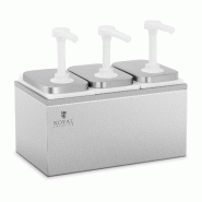 Distributeur de sauce 3 récipients pompes 3 x 2 litres acier inoxydable 14_0001420 - inox 3000185978986