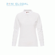 Polo de travail cintré pour femme en coton - Florence Payper - manches longues, col en bord-côtes, 100% coton_0