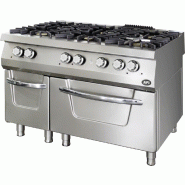 Fourneau gaz sur four électrique triphasé - 6 feux - 1200x900x850 mm - PF6G9FE120LP