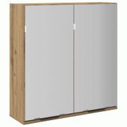 Helloshop26 - Armoire à miroir moderne salle de bain 64 x 20 x 66 cm avec grand espace de rangement en bois chêne artisanal 02_0050981 - verre 30002