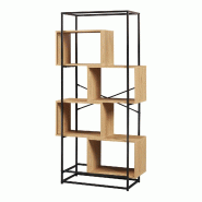 Helloshop26 - Étagère design intemporel salon chambre meuble de rangement autoportante acier 160 x 80 x 33 cm marron 03_0011147 - 3000225592769