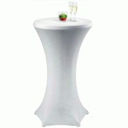 Mange-debout avec housse blanche - diamètre 700 mm - hauteur 675/1170 mm - bâti chrome Mange-debout avec housse blanche - diamètre 700 mm - hauteur 675/1170 mm - bâti chrome