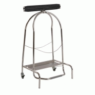 Poubelle ciseau 110l inox sur roulettes jvd_0