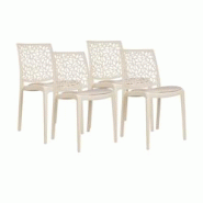 RATTATAN Lot de 4 chaises en polypropylène avec coussin, empilables, design moderne pour cuisine, salle à manger, bar ou restaurant – Anna – Crà RATTATAN Lot de 4 chaises en polypropylène avec coussin, empilables, design moderne pour cuisine, salle à manger, bar ou restaurant – Anna – CrÃ