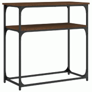 Table console chêne marron 75x35,5x75 cm bois d'ingénierie Modèle Atlas Urbain - 834074